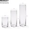 4E's Novelty Set of 3 Glass Cylinder Vases for Centerpieces, 6, 9, 10.5 Inch Tall, 3.5" Wide - Clear Glass Vase for Candles, Flower Vases for Centerpieces